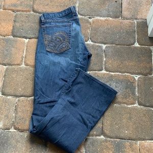 LUCKY BRAND JEANS EMBROIDERED BACK POCKETS, SIZE 12